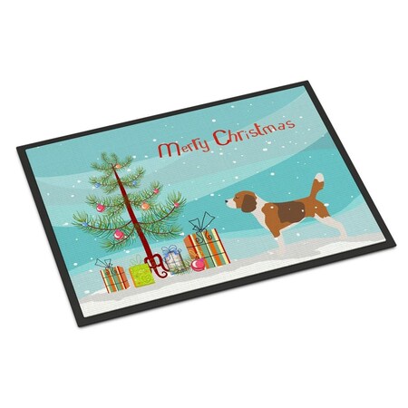 Carolines Treasures Beagle Merry Christmas Tree Indoor or Outdoor Mat 18x27 BB2928MAT